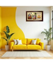 Ram-Krishna-Narshima Photo Frame 10x6 Inch | Glossy Maroon Polystyrene Frame | Divine Wall & Table Decor | Temple Decoration & Gift Item (Pack Of 1) (F21491)
