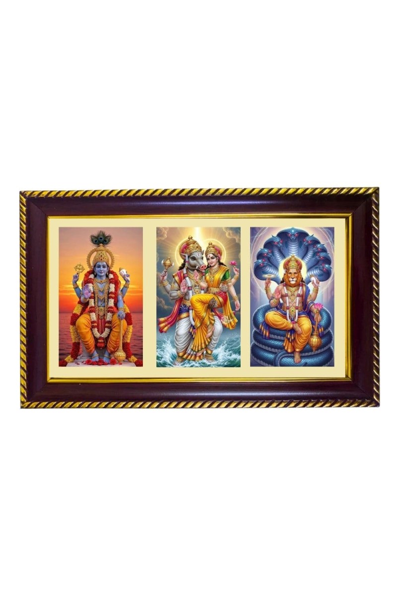 Lord Vishnu Avtar Photo Frame 14x10 Inch | Glossy Maroon Polystyrene Frame | Divine Wall & Table Decor | Temple Decoration & Gift Item (Pack Of 1) (F21029)