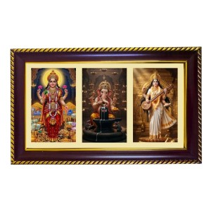 Lakshmi-Ganpati Sarswati Photo Frame 14x10 Inch | Glossy Maroon Polystyrene Frame | Divine Wall & Table Decor | Temple Decoration & Gift Item (Pack Of 1) (F21128) Lakshmi-Ganpati Sarswati Photo Frame 14x10 Inch | Glossy Maroon Polystyrene Frame | Divine Wall & Table Decor | Temple Decoration & Gift Item (Pack Of 1) (F21128)