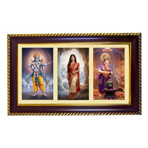 Ram-sita-Ganesha Photo Frame 10x6 Inch | Glossy Maroon Polystyrene Frame | Divine Wall & Table Decor | Temple Decoration & Gift Item (Pack Of 1) (F20948) Ram-sita-Ganesha Photo Frame 10x6 Inch | Glossy Maroon Polystyrene Frame | Divine Wall & Table Decor | Temple Decoration & Gift Item (Pack Of 1) (F20948)