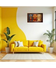 TriDevi Photo Frame 8x4 Inch | Glossy Maroon Polystyrene Frame | Divine Wall & Table Decor | Temple Decoration & Gift Item (Pack Of 1) (F20131)