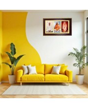 Swami Vivekananda-Sri Ramakrishna Paramahan-Sarada Devisa- Photo Frame 10x6 Inch | Glossy Maroon Polystyrene Frame | Divine Wall & Table Decor | Temple Decoration & Gift Item (Pack Of 1) (F21482)