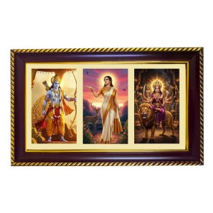 Ram-Sita-Durga Photo Frame 8x4 Inch | Glossy Maroon Polystyrene Frame | Divine Wall & Table Decor | Temple Decoration & Gift Item (Pack Of 1) (F21096) Ram-Sita-Durga Photo Frame 8x4 Inch | Glossy Maroon Polystyrene Frame | Divine Wall & Table Decor | Temple Decoration & Gift Item (Pack Of 1) (F21096)
