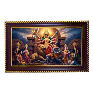 Mata Durga Photo Frame 8x4 Inch | Glossy Maroon Polystyrene Frame | Divine Wall & Table Decor | Temple Decoration & Gift Item (Pack Of 1) (F20377) Mata Durga Photo Frame 8x4 Inch | Glossy Maroon Polystyrene Frame | Divine Wall & Table Decor | Temple Decoration & Gift Item (Pack Of 1) (F20377)