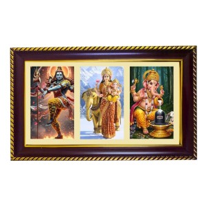 Shiva-Parvti-Ganesha Photo Frame 8x4 Inch | Glossy Maroon Polystyrene Frame | Divine Wall & Table Decor | Temple Decoration & Gift Item (Pack Of 1) (F20873) Shiva-Parvti-Ganesha Photo Frame 8x4 Inch | Glossy Maroon Polystyrene Frame | Divine Wall & Table Decor | Temple Decoration & Gift Item (Pack Of 1) (F20873)