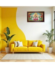 Mata Saraswati Photo Frame 8x4 Inch | Glossy Maroon Polystyrene Frame | Divine Wall & Table Decor | Temple Decoration & Gift Item (Pack Of 1) (F20594)