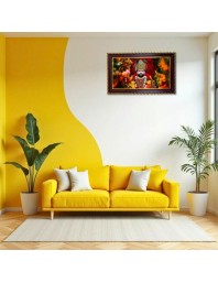 Lord Khatushyam Photo Frame 8x4 Inch | Glossy Maroon Polystyrene Frame | Divine Wall & Table Decor | Temple Decoration & Gift Item (Pack Of 1) (F20698)