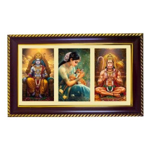 Ram-Sita-Hanuman Photo Frame 8x4 Inch | Glossy Maroon Polystyrene Frame | Divine Wall & Table Decor | Temple Decoration & Gift Item (Pack Of 1) (F20908) Ram-Sita-Hanuman Photo Frame 8x4 Inch | Glossy Maroon Polystyrene Frame | Divine Wall & Table Decor | Temple Decoration & Gift Item (Pack Of 1) (F20908)