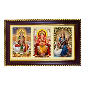 Lakshmi-Ganpati Sarswati Photo Frame 8x4 Inch | Glossy Maroon Polystyrene Frame | Divine Wall & Table Decor | Temple Decoration & Gift Item (Pack Of 1) (F21122) Lakshmi-Ganpati Sarswati Photo Frame 8x4 Inch | Glossy Maroon Polystyrene Frame | Divine Wall & Table Decor | Temple Decoration & Gift Item (Pack Of 1) (F21122)