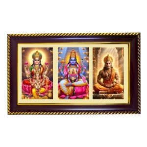 Lakshmi-Vishnu-Hanuman Photo Frame 10x6 Inch | Glossy Maroon Polystyrene Frame | Divine Wall & Table Decor | Temple Decoration & Gift Item (Pack Of 1) (F20744) Lakshmi-Vishnu-Hanuman Photo Frame 10x6 Inch | Glossy Maroon Polystyrene Frame | Divine Wall & Table Decor | Temple Decoration & Gift Item (Pack Of 1) (F20744)