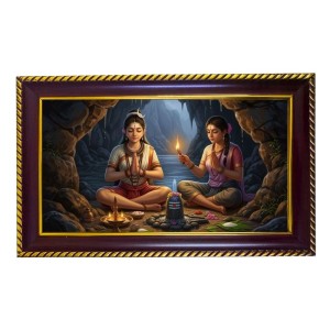 Mata Parvati Photo Frame 12x8 Inch | Glossy Maroon Polystyrene Frame | Divine Wall & Table Decor | Temple Decoration & Gift Item (Pack Of 1) (F20255) Mata Parvati Photo Frame 12x8 Inch | Glossy Maroon Polystyrene Frame | Divine Wall & Table Decor | Temple Decoration & Gift Item (Pack Of 1) (F20255)
