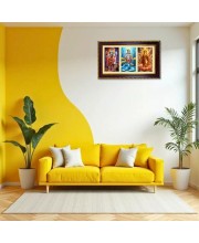 Shiva Vishnu-Bramha Photo Frame 10x6 Inch | Glossy Maroon Polystyrene Frame | Divine Wall & Table Decor | Temple Decoration & Gift Item (Pack Of 1) (F20881)