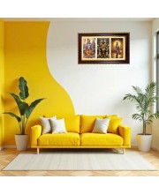 Vishnu-Vittal-Lakshmi Photo Frame 14x10 Inch | Glossy Maroon Polystyrene Frame | Divine Wall & Table Decor | Temple Decoration & Gift Item (Pack Of 1) (F21401)