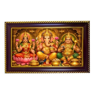 Lakshmi Kubera Ganesha Photo Frame 8x4 Inch | Glossy Maroon Polystyrene Frame | Divine Wall & Table Decor | Temple Decoration & Gift Item (Pack Of 1) (F20137) Lakshmi Kubera Ganesha Photo Frame 8x4 Inch | Glossy Maroon Polystyrene Frame | Divine Wall & Table Decor | Temple Decoration & Gift Item (Pack Of 1) (F20137)