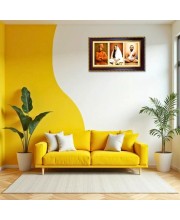Swami Vivekananda, Ramakrishna Paramahansa, And Sarada Maa Photo Frame 10x6 Inch | Glossy Maroon Polystyrene Frame | Divine Wall & Table Decor | Temple Decoration & Gift Item (Pack Of 1) (F21249)