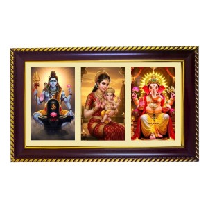 Shiva-Parvti-Ganesha Photo Frame 8x4 Inch | Glossy Maroon Polystyrene Frame | Divine Wall & Table Decor | Temple Decoration & Gift Item (Pack Of 1) (F20875) Shiva-Parvti-Ganesha Photo Frame 8x4 Inch | Glossy Maroon Polystyrene Frame | Divine Wall & Table Decor | Temple Decoration & Gift Item (Pack Of 1) (F20875)