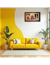 Tridevi Photo Frame 12x8 Inch | Glossy Maroon Polystyrene Frame | Divine Wall & Table Decor | Temple Decoration & Gift Item (Pack Of 1) (F21288)