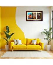 Shiva-Vishnu-Durga Photo Frame 10x6 Inch | Glossy Maroon Polystyrene Frame | Divine Wall & Table Decor | Temple Decoration & Gift Item (Pack Of 1) (F21377)