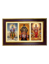 Vishnu-Vittal-Lakshmi Photo Frame 10x6 Inch | Glossy Maroon Polystyrene Frame | Divine Wall & Table Decor | Temple Decoration & Gift Item (Pack Of 1) (F21405)