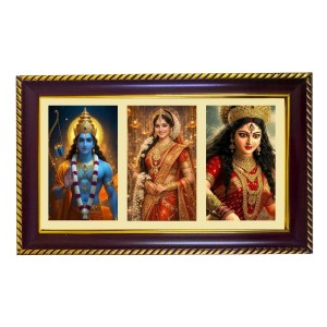 Ram-Sita-Durga Photo Frame 8x4 Inch | Glossy Maroon Polystyrene Frame | Divine Wall & Table Decor | Temple Decoration & Gift Item (Pack Of 1) (F20955) Ram-Sita-Durga Photo Frame 8x4 Inch | Glossy Maroon Polystyrene Frame | Divine Wall & Table Decor | Temple Decoration & Gift Item (Pack Of 1) (F20955)
