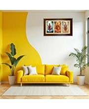 Murgun-Shiva-Parvti Photo Frame 14x10 Inch | Glossy Maroon Polystyrene Frame | Divine Wall & Table Decor | Temple Decoration & Gift Item (Pack Of 1) (F21449)