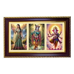 Radha-Krishna-Ganesha Photo Frame 14x10 Inch | Glossy Maroon Polystyrene Frame | Divine Wall & Table Decor | Temple Decoration & Gift Item (Pack Of 1) (F21303) Radha-Krishna-Ganesha Photo Frame 14x10 Inch | Glossy Maroon Polystyrene Frame | Divine Wall & Table Decor | Temple Decoration & Gift Item (Pack Of 1) (F21303)