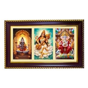 Shiva-Sarswati-Ganesha Photo Frame 12x8 Inch | Glossy Maroon Polystyrene Frame | Divine Wall & Table Decor | Temple Decoration & Gift Item (Pack Of 1) (F20915) Shiva-Sarswati-Ganesha Photo Frame 12x8 Inch | Glossy Maroon Polystyrene Frame | Divine Wall & Table Decor | Temple Decoration & Gift Item (Pack Of 1) (F20915)