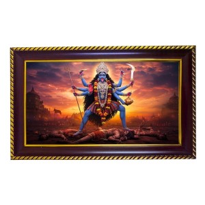 Mata Kali Photo Frame 12x8 Inch | Glossy Maroon Polystyrene Frame | Divine Wall & Table Decor | Temple Decoration & Gift Item (Pack Of 1) (F20387) Mata Kali Photo Frame 12x8 Inch | Glossy Maroon Polystyrene Frame | Divine Wall & Table Decor | Temple Decoration & Gift Item (Pack Of 1) (F20387)