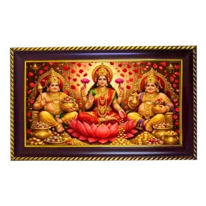 Mata Lakshmi & Lord Kuber Photo Frame 10x6 Inch | Glossy Maroon Polystyrene Frame | Divine Wall & Table Decor | Temple Decoration & Gift Item (Pack Of 1) (F20460) Mata Lakshmi & Lord Kuber Photo Frame 10x6 Inch | Glossy Maroon Polystyrene Frame | Divine Wall & Table Decor | Temple Decoration & Gift Item (Pack Of 1) (F20460)