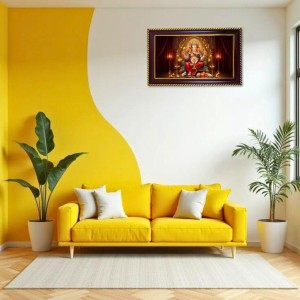 Lord Ganesha Photo Frame 8x4 Inch | Glossy Maroon Polystyrene Frame | Divine Wall & Table Decor | Temple Decoration & Gift Item (Pack Of 1) (F20298)