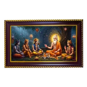 Sang Sapurba Photo Frame 8x4 Inch | Glossy Maroon Polystyrene Frame | Divine Wall & Table Decor | Temple Decoration & Gift Item (Pack Of 1) (F20545)