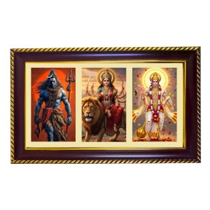 Shiva-Durga-Hanuman Photo Frame 12x8 Inch | Glossy Maroon Polystyrene Frame | Divine Wall & Table Decor | Temple Decoration & Gift Item (Pack Of 1) (F20860) Shiva-Durga-Hanuman Photo Frame 12x8 Inch | Glossy Maroon Polystyrene Frame | Divine Wall & Table Decor | Temple Decoration & Gift Item (Pack Of 1) (F20860)