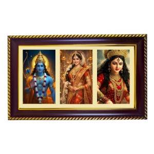 Ram-Sita-Durga Photo Frame 8x4 Inch | Glossy Maroon Polystyrene Frame | Divine Wall & Table Decor | Temple Decoration & Gift Item (Pack Of 1) (F21099) Ram-Sita-Durga Photo Frame 8x4 Inch | Glossy Maroon Polystyrene Frame | Divine Wall & Table Decor | Temple Decoration & Gift Item (Pack Of 1) (F21099)