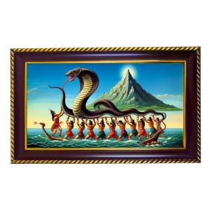 Samudrmanthan Photo Frame 8x4 Inch | Glossy Maroon Polystyrene Frame | Divine Wall & Table Decor | Temple Decoration & Gift Item (Pack Of 1) (F20363)