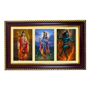 Vishnu-Krishna-Shiva Photo Frame 10x6 Inch | Glossy Maroon Polystyrene Frame | Divine Wall & Table Decor | Temple Decoration & Gift Item (Pack Of 1) (F21438) Vishnu-Krishna-Shiva Photo Frame 10x6 Inch | Glossy Maroon Polystyrene Frame | Divine Wall & Table Decor | Temple Decoration & Gift Item (Pack Of 1) (F21438)
