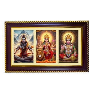 Shiva-Durga-Hanuman Photo Frame 12x8 Inch | Glossy Maroon Polystyrene Frame | Divine Wall & Table Decor | Temple Decoration & Gift Item (Pack Of 1) (F20857) Shiva-Durga-Hanuman Photo Frame 12x8 Inch | Glossy Maroon Polystyrene Frame | Divine Wall & Table Decor | Temple Decoration & Gift Item (Pack Of 1) (F20857)