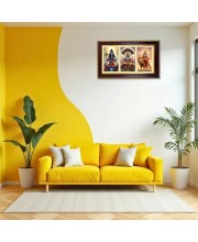 Shiva-Vishnu-Durga Photo Frame 12x8 Inch | Glossy Maroon Polystyrene Frame | Divine Wall & Table Decor | Temple Decoration & Gift Item (Pack Of 1) (F21350)