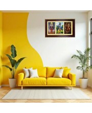 Ram-Krishna-Narshima Photo Frame 10x6 Inch | Glossy Maroon Polystyrene Frame | Divine Wall & Table Decor | Temple Decoration & Gift Item (Pack Of 1) (F21496)