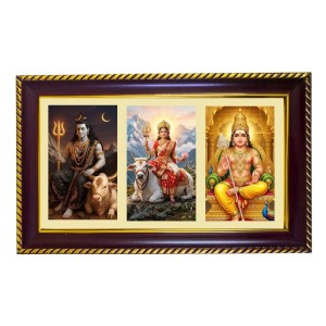Shiva-Parvti-Murgan Photo Frame 8x4 Inch | Glossy Maroon Polystyrene Frame | Divine Wall & Table Decor | Temple Decoration & Gift Item (Pack Of 1) (F20831) Shiva-Parvti-Murgan Photo Frame 8x4 Inch | Glossy Maroon Polystyrene Frame | Divine Wall & Table Decor | Temple Decoration & Gift Item (Pack Of 1) (F20831)