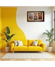 Shiva-Vishnu-Durga Photo Frame 10x6 Inch | Glossy Maroon Polystyrene Frame | Divine Wall & Table Decor | Temple Decoration & Gift Item (Pack Of 1) (F21374)