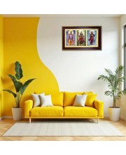 Shiva-Vishnu Durga Photo Frame 10x6 Inch | Glossy Maroon Polystyrene Frame | Divine Wall & Table Decor | Temple Decoration & Gift Item (Pack Of 1) (F21135)