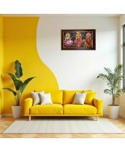 Tri Devi Photo Frame 12x8 Inch | Glossy Maroon Polystyrene Frame | Divine Wall & Table Decor | Temple Decoration & Gift Item (Pack Of 1) (F20122)