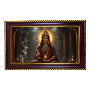 Maa Laxmi Photo Frame 8x4 Inch | Glossy Maroon Polystyrene Frame | Divine Wall & Table Decor | Temple Decoration & Gift Item (Pack Of 1) (F20628) Maa Laxmi Photo Frame 8x4 Inch | Glossy Maroon Polystyrene Frame | Divine Wall & Table Decor | Temple Decoration & Gift Item (Pack Of 1) (F20628)