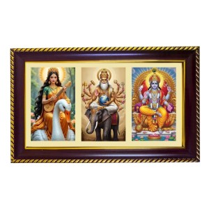 Sarswati-Bramha-Vishnu Photo Frame 10x6 Inch | Glossy Maroon Polystyrene Frame | Divine Wall & Table Decor | Temple Decoration & Gift Item (Pack Of 1) (F21109) Sarswati-Bramha-Vishnu Photo Frame 10x6 Inch | Glossy Maroon Polystyrene Frame | Divine Wall & Table Decor | Temple Decoration & Gift Item (Pack Of 1) (F21109)