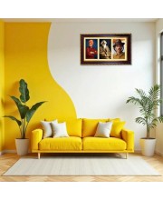 Swami Vivekananda, Rabindranath Tagore, And Subhas Chandra Bose. Photo Frame 10x6 Inch | Glossy Maroon Polystyrene Frame | Divine Wall & Table Decor | Temple Decoration & Gift Item (Pack Of 1) (F21251