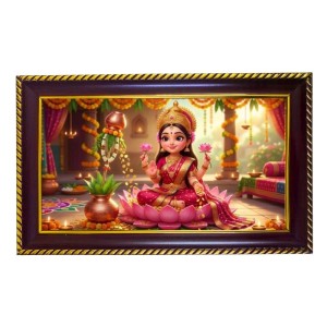 Mata Laxmi Photo Frame 14x10 Inch | Glossy Maroon Polystyrene Frame | Divine Wall & Table Decor | Temple Decoration & Gift Item (Pack Of 1) (F20617) Mata Laxmi Photo Frame 14x10 Inch | Glossy Maroon Polystyrene Frame | Divine Wall & Table Decor | Temple Decoration & Gift Item (Pack Of 1) (F20617)
