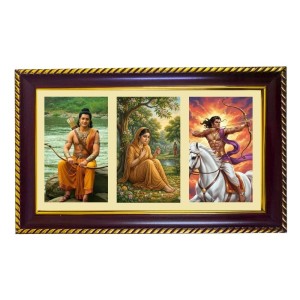 Ram-Sita-Arjuna Photo Frame 10x6 Inch | Glossy Maroon Polystyrene Frame | Divine Wall & Table Decor | Temple Decoration & Gift Item (Pack Of 1) (F21080) Ram-Sita-Arjuna Photo Frame 10x6 Inch | Glossy Maroon Polystyrene Frame | Divine Wall & Table Decor | Temple Decoration & Gift Item (Pack Of 1) (F21080)