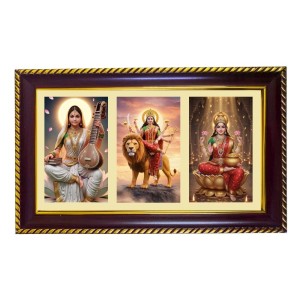Sarswati-Durga-Lakshmi Photo Frame 12x8 Inch | Glossy Maroon Polystyrene Frame | Divine Wall & Table Decor | Temple Decoration & Gift Item (Pack Of 1) (F21105) Sarswati-Durga-Lakshmi Photo Frame 12x8 Inch | Glossy Maroon Polystyrene Frame | Divine Wall & Table Decor | Temple Decoration & Gift Item (Pack Of 1) (F21105)