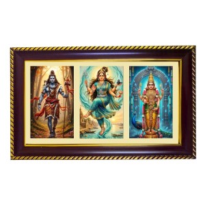 Shiva-Parvti-Murgan Photo Frame 8x4 Inch | Glossy Maroon Polystyrene Frame | Divine Wall & Table Decor | Temple Decoration & Gift Item (Pack Of 1) (F21003) Shiva-Parvti-Murgan Photo Frame 8x4 Inch | Glossy Maroon Polystyrene Frame | Divine Wall & Table Decor | Temple Decoration & Gift Item (Pack Of 1) (F21003)