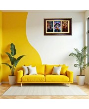 Shiva-Vishnu-Durga Photo Frame 12x8 Inch | Glossy Maroon Polystyrene Frame | Divine Wall & Table Decor | Temple Decoration & Gift Item (Pack Of 1) (F21349)